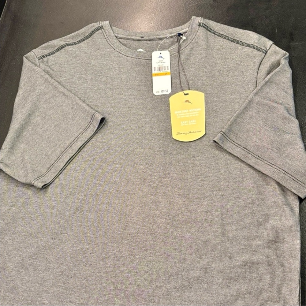 NWT- Tommy Bahama Charcoal black  Short Sleeve Tee